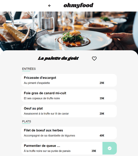 Site e-commerce "Oh my food"